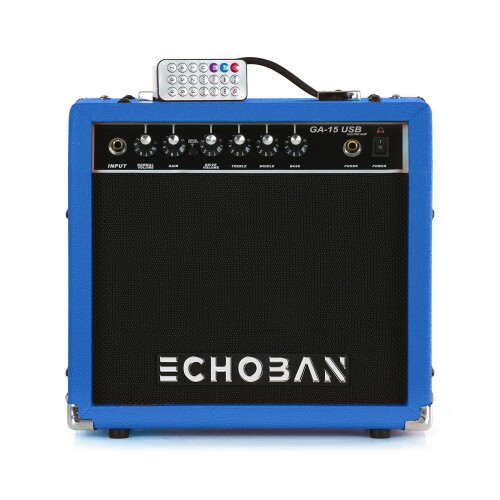 Echoban GA15USB 15 Watt Mavi Gitar Amfisi USB - 1