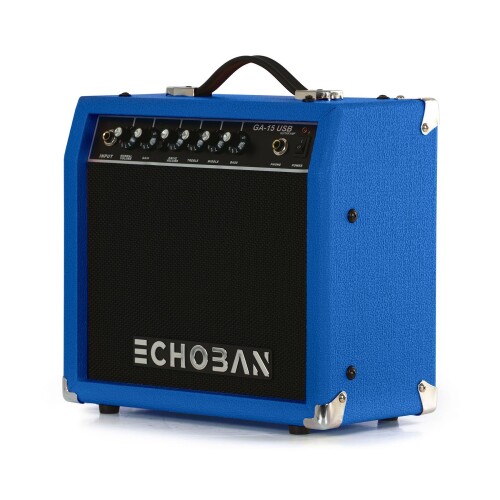 Echoban GA15USB 15 Watt Mavi Gitar Amfisi USB - 3