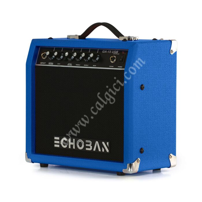 Echoban GA15USB 15 Watt Mavi Gitar Amfisi USB - 3